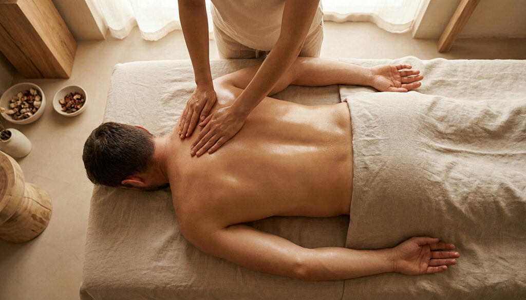 Masaż głęboki pleców w MOA Andrychów. Skuteczna ulga w bólu pleców i redukcja napięcia mięśniowego.