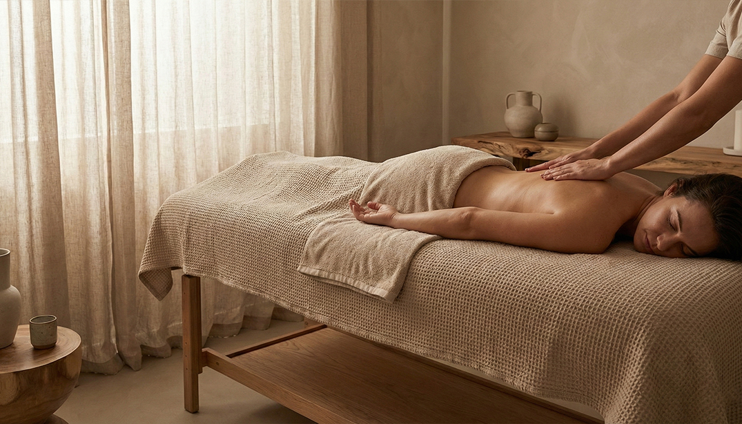 Masaż powięziowy pleców w MOA Wadowice. Uważny dotyk i profesjonalna ulga w bólu pleców.