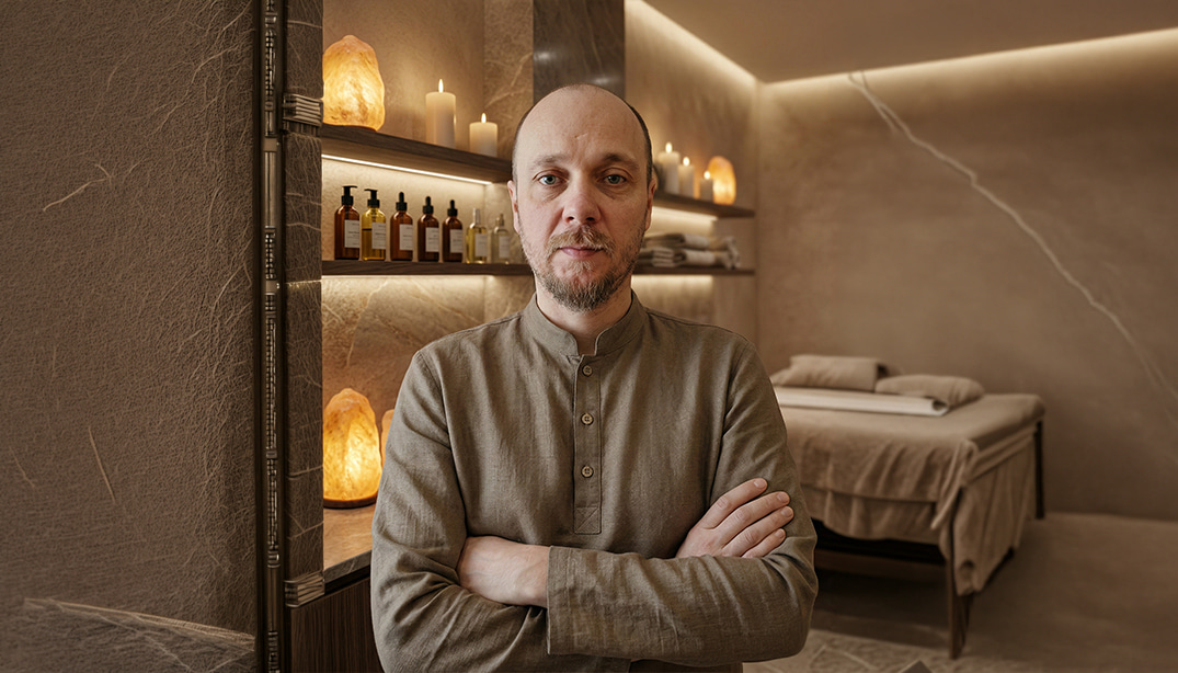 Łukasz, profesjonalny masażysta w MOA Andrychów. Specjalista od masażu powięziowego przynoszący ulgę w bólu pleców.